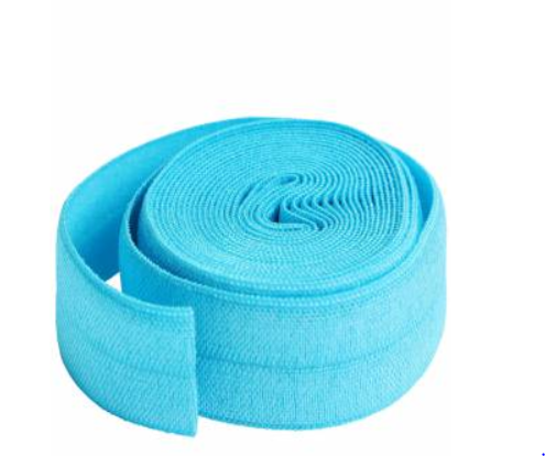 ByAnnie Fold-over Elastic 3/4in x 2yd Parrot Blue