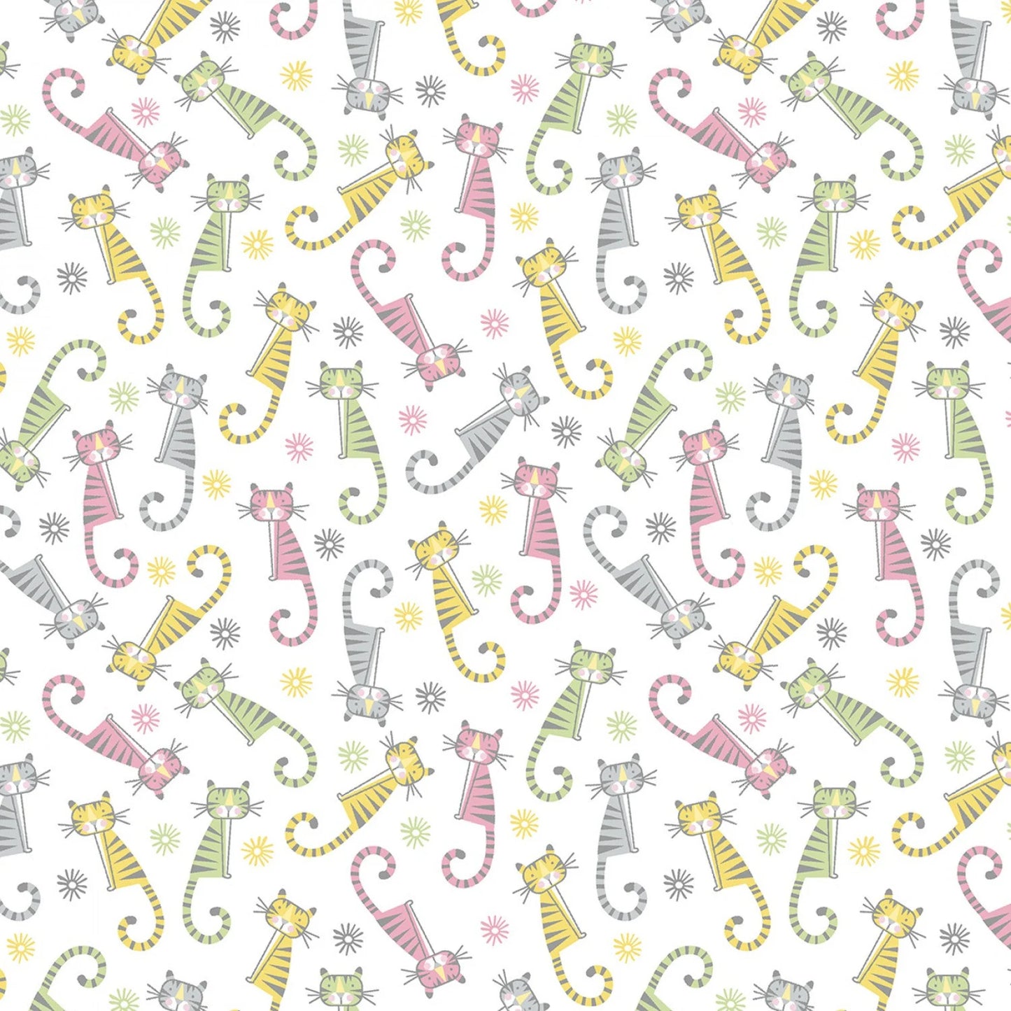 Benartex Adorable Alphabet Adorable Tigers Pink White