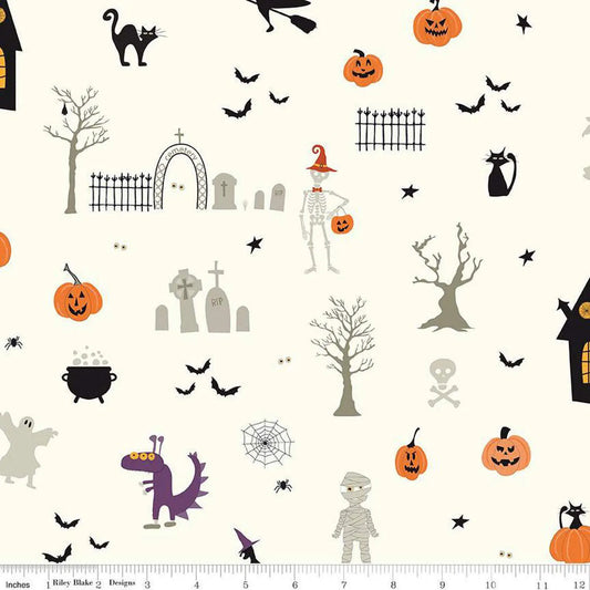 Riley Blake Beggar's Night Cream Cotton Fabric