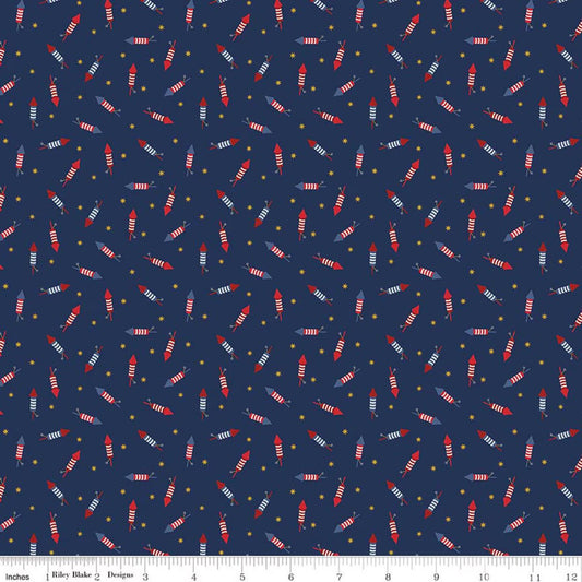 Riley Blake seasonal basics pattern C769 navy