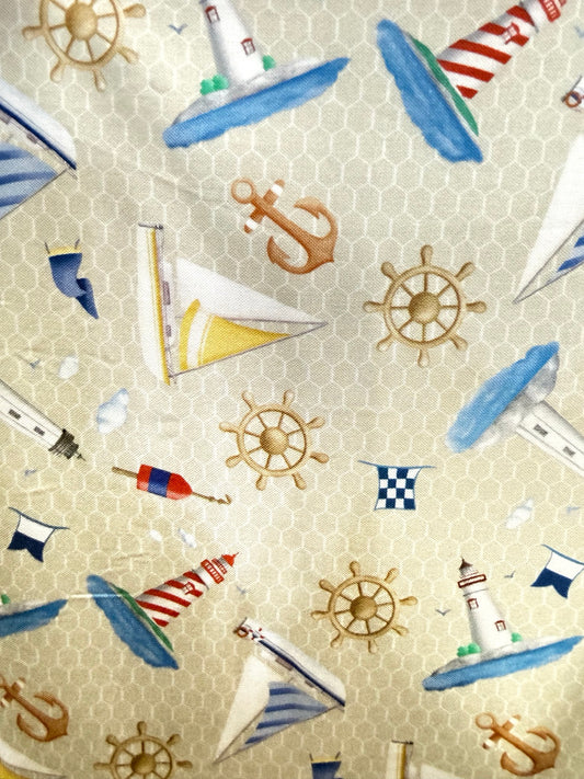 Lighthouses & Sailboats Ecru