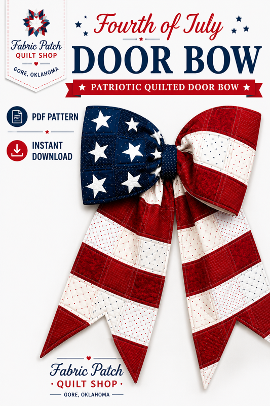PATRIOTIC PATCHWORK DOOR BOW PDF PATTERN