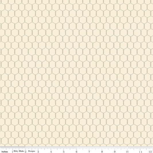 Riley Blake C17945 - Cream  Lil' Farm friends by Kelsey Carlson