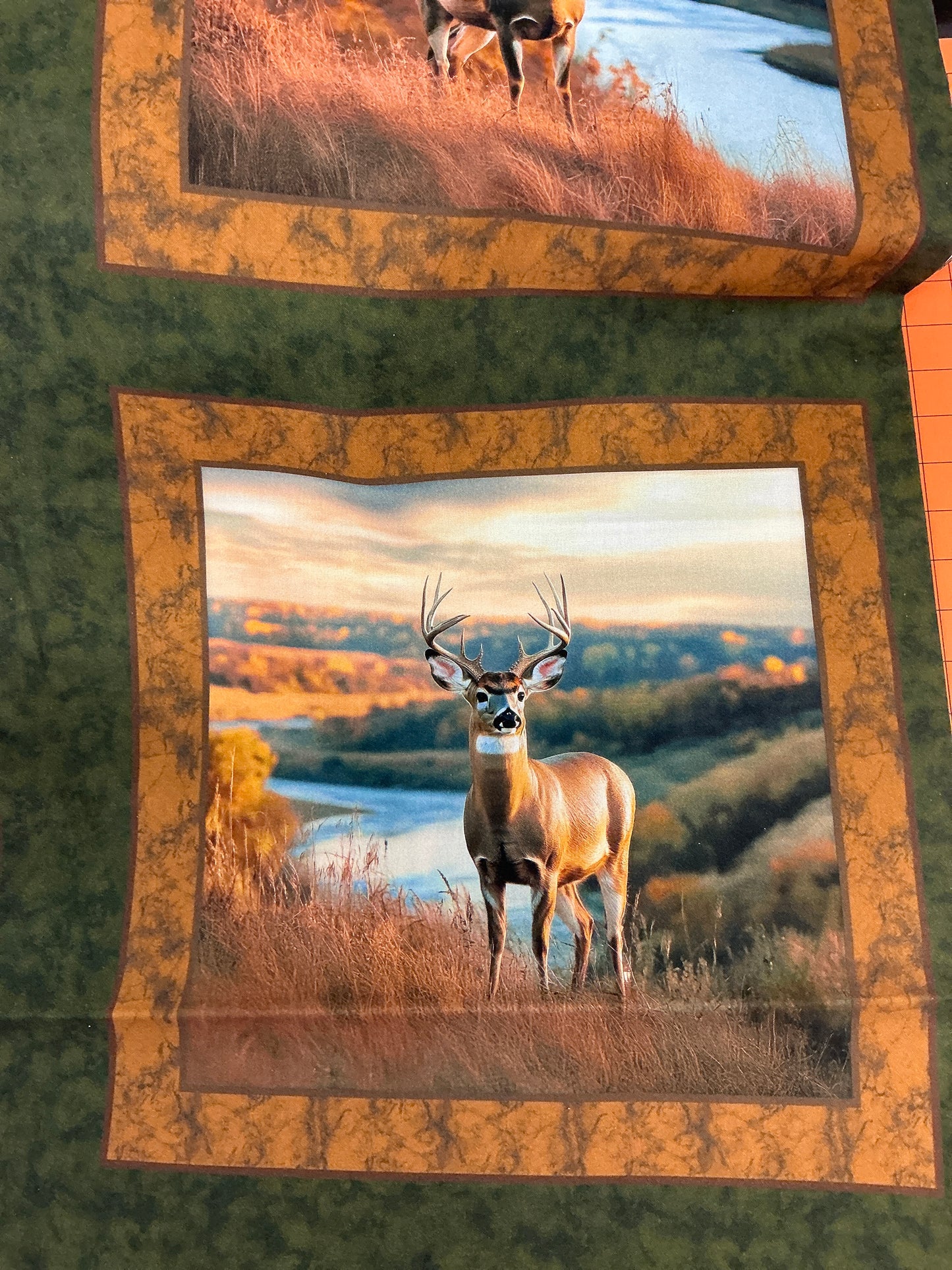 River Valley Bucks Green Fabric