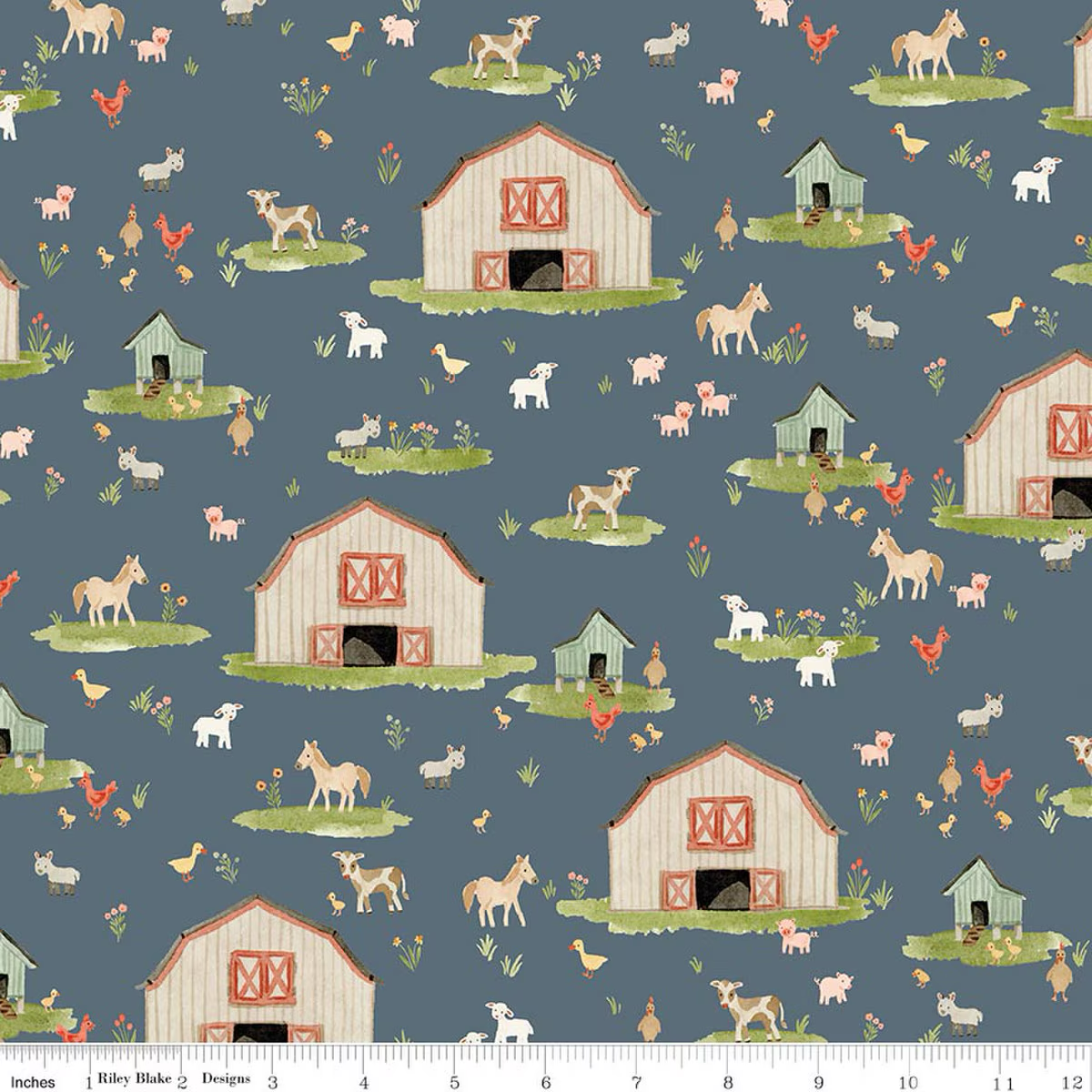Riley Blake C17940 - Thunder Lil' Farm friends by Kelsey Carlson
