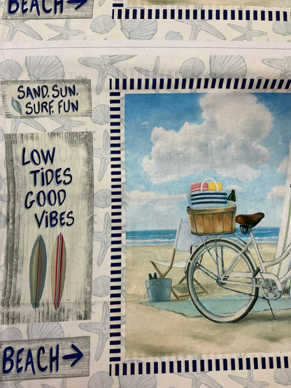 Beach Time Coastal Print Fabric
