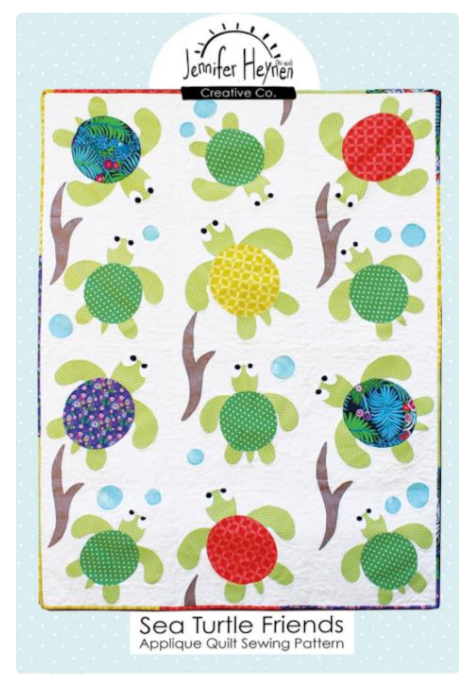 Sea Turtle Friends Applique Quilt Pattern by Jennifer Heynen
