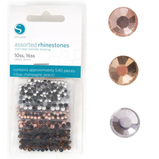 Silhouette 3mm,4mm Assorted Rhinestones Clear,Champagne,Peach