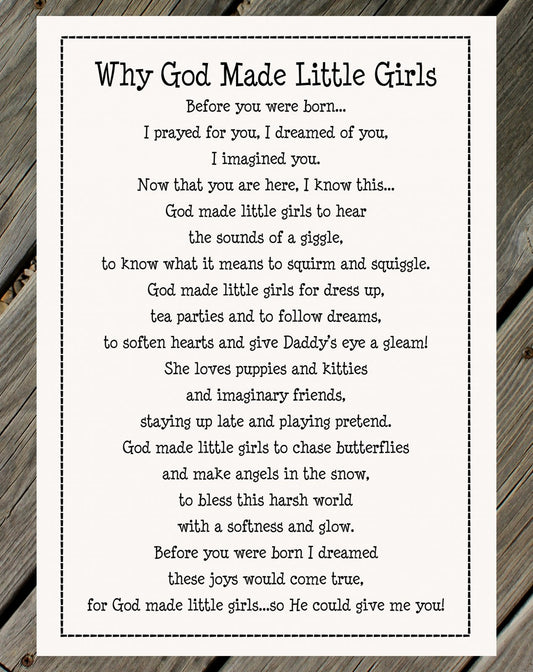 Why God Made Little Girls Panel